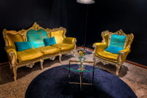 Seating area in the lobby of my hotel, the Thon Hotel Opera