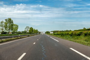 on the road just before Caen