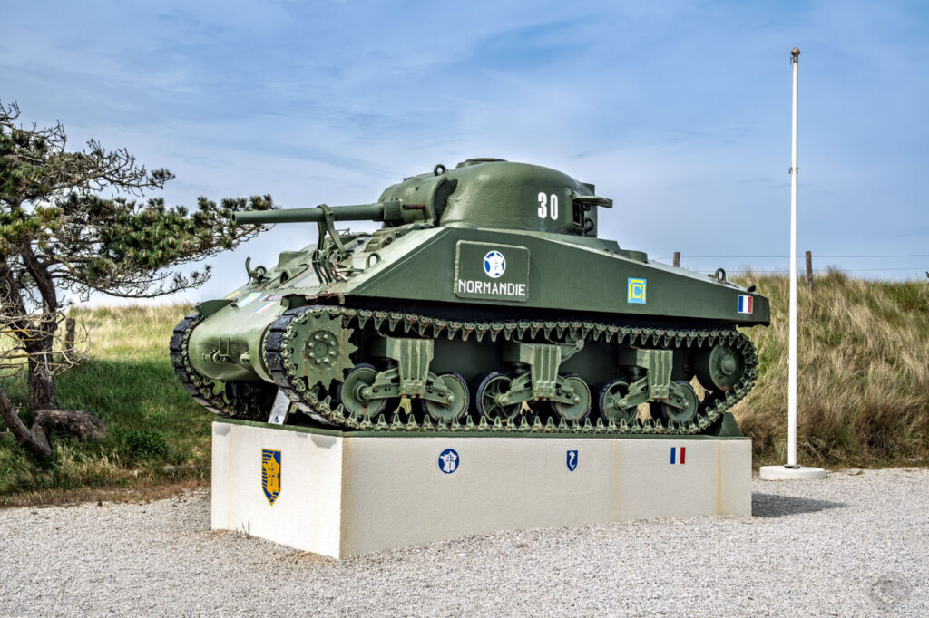M4 Sherman tank Part of the memorial to the American 8th Infantry Division
